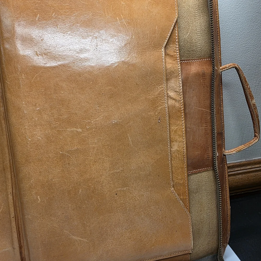 Vintage Mexico Artmex Leather Tooled Aztec Briefcase
